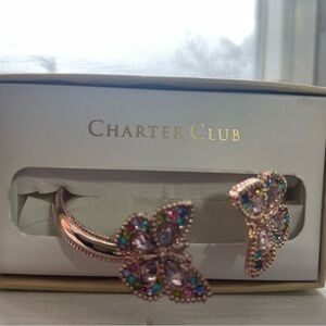 Charter Club Multicolor Butterfly Cuff Bracelet